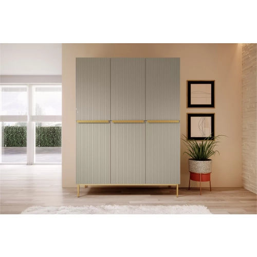 Szafa Nicole 150 cm z półkami - kaszmir / złote nóżki